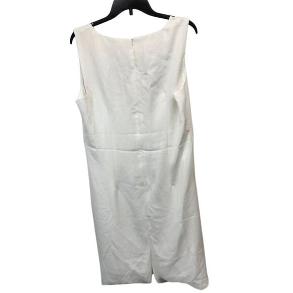 Women's 12 White Two Piece Dress Church Suit Formal Jacquard Embroidery Jacket - Picture 3 of 15